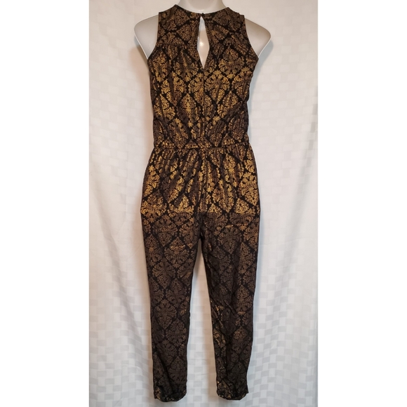 Old Navy Black Gold Sleeveless Jumpsuit - Picture 6 of 16